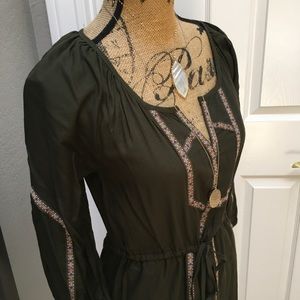 EUC Anthropologie Hunter Green Dress XS